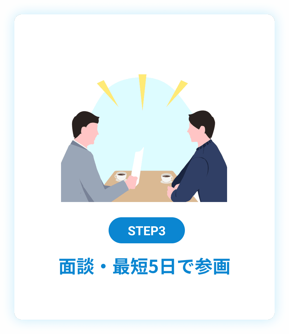 STEP3 面談・最短5日で参画